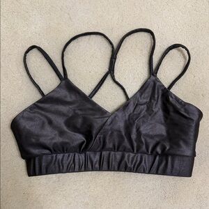 FP Movement Metallic Silver Strappy Sports Bra